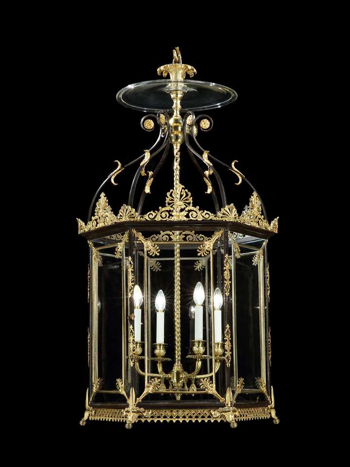 A huge regency brass lantern